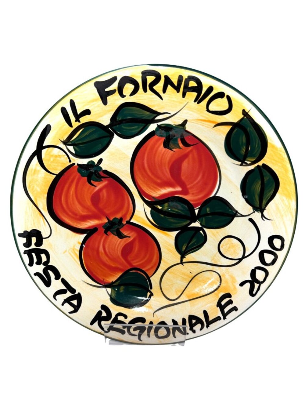Il Fornaio Festa Regionale 2000 Ceramic Plate With Hand-Painted Tomato Design Li